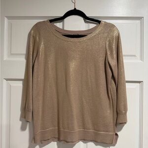 Banana Republic Metallic Gold Crew Neck
